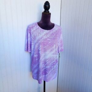 Columbia Women's Athletic Shirt Purple White Plaid Performance Open Slit back XL